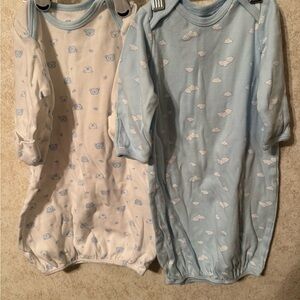 Little Me Blue and White Cloud Bear Sleep Sacks and sleeper with zipper. NWOT